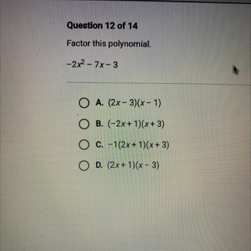 Factor this polynomial. .-2x2 - 7x-3-example-1