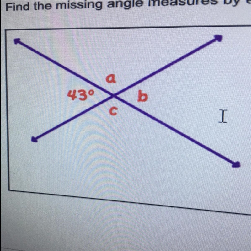 Find the missing angle measures by examining the angle relationships first m m m-example-1