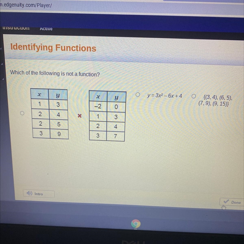 Which of the following is not a function?-example-1