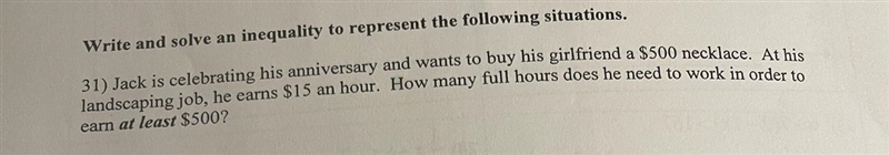 Inequality word problem Step by step and explanation pls do the problem or report-example-1