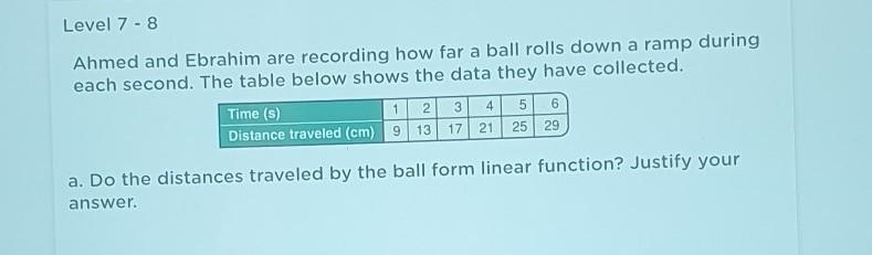 Please Help. Ahmed And Ebrahim are recording how far a ball rolls down a ramp during-example-1