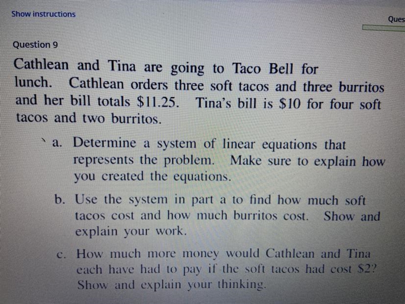 Determine a system of linear equations that represents the problem. Be sure to explain-example-1