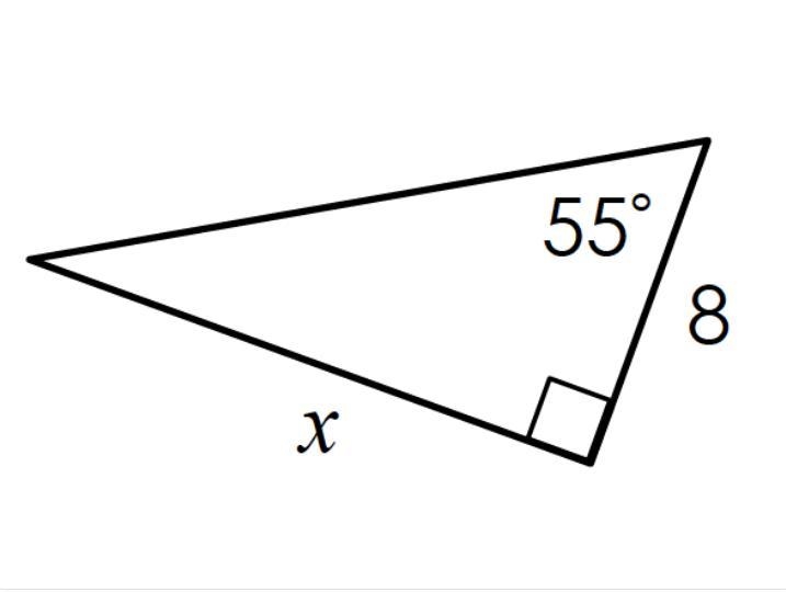 Use the Trig Ratios to find the Missing Side Length-example-1