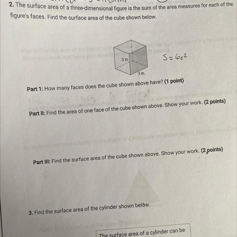 2. The surface area of a three-dimensional figure is the sum of the area measures-example-1