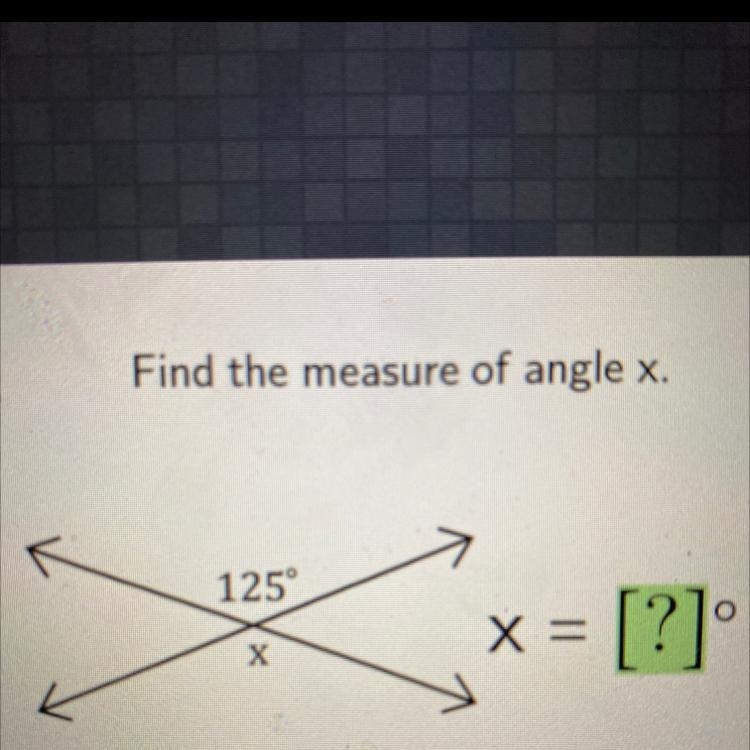 Find the measure of angle x 125-example-1