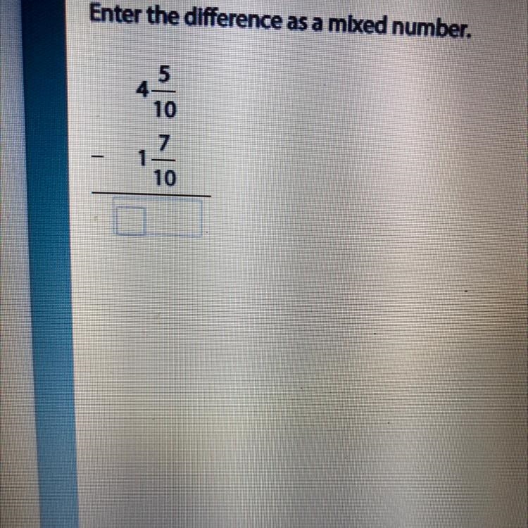 Enter the difference as a mixed number-example-1