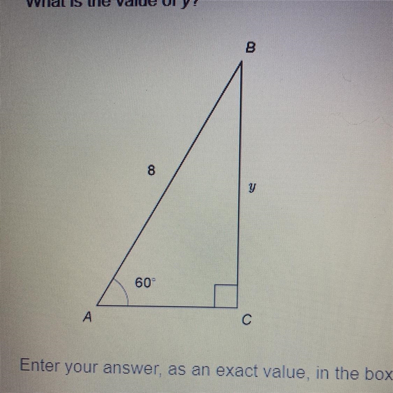 What is the value of y? Enter your answer, as an exact value, in the box.-example-1