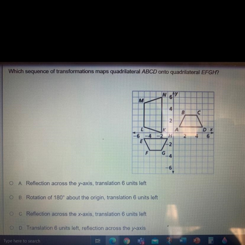 Which sequence of transformations maps quadrilateral ABCD onto quadrilateral EFGH-example-1