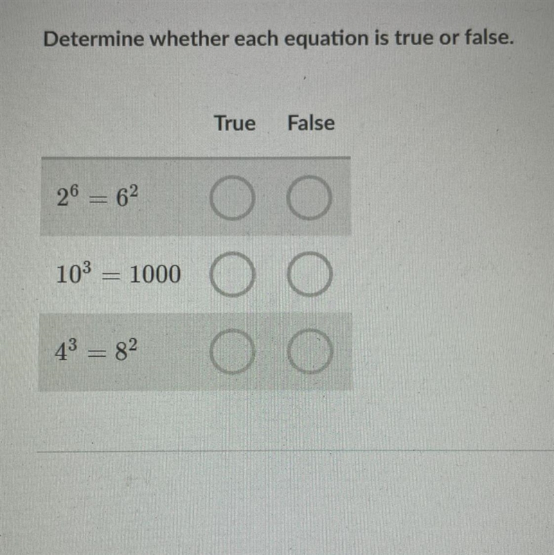 Determine whether each question is true or false.-example-1