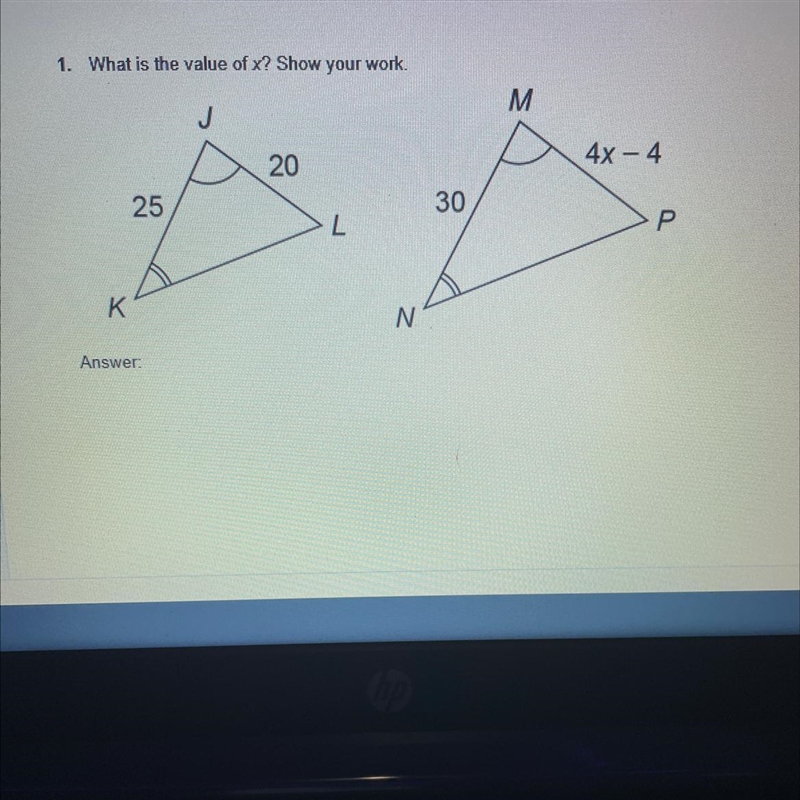 PLSSS NEED TO PASS LOL What is the value of x? Show your work.-example-1