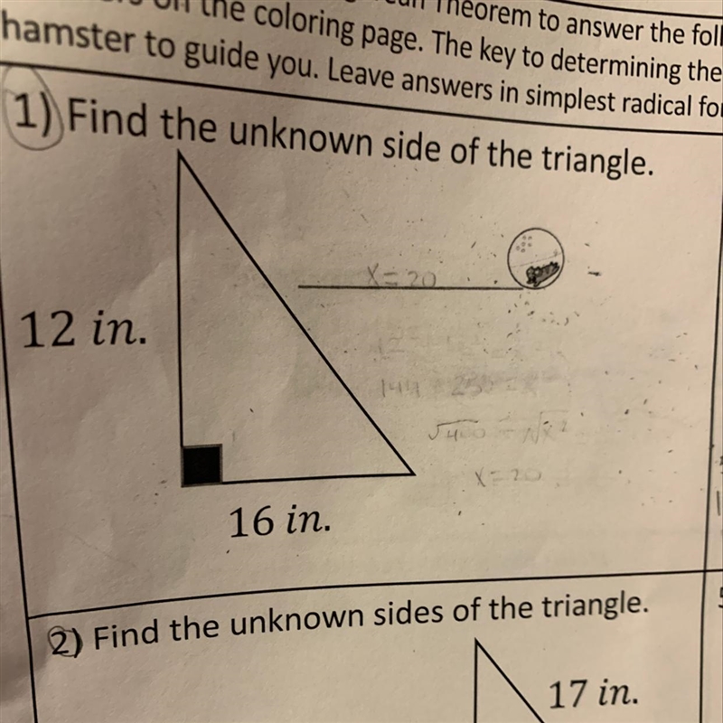 Find the unknown side of the triangle-example-1