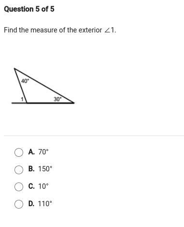 Find the measure of the exterior ∠1.-example-1