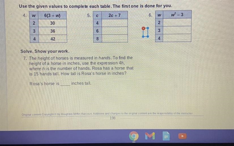 Use the given values to complete each table. PLEASE HELP.-example-1