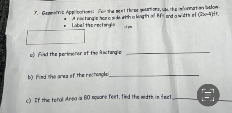 Geometric Applications: For the next three questions, use the information below: A-example-1