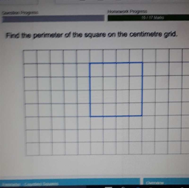 Find the perimeter of the square on the centimeter grid​-example-1