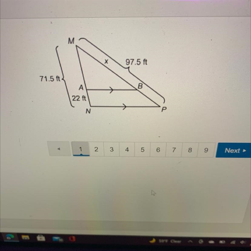 What is the value of x? Enter your answer, as a decimal, in the box. ft-example-1