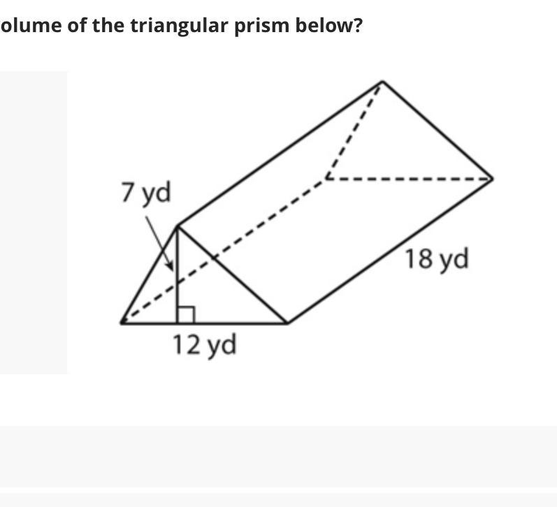 What is the volume of the triangular prism below? 42 yd3 84 yd3 756 yd3 1,512 yd3-example-1