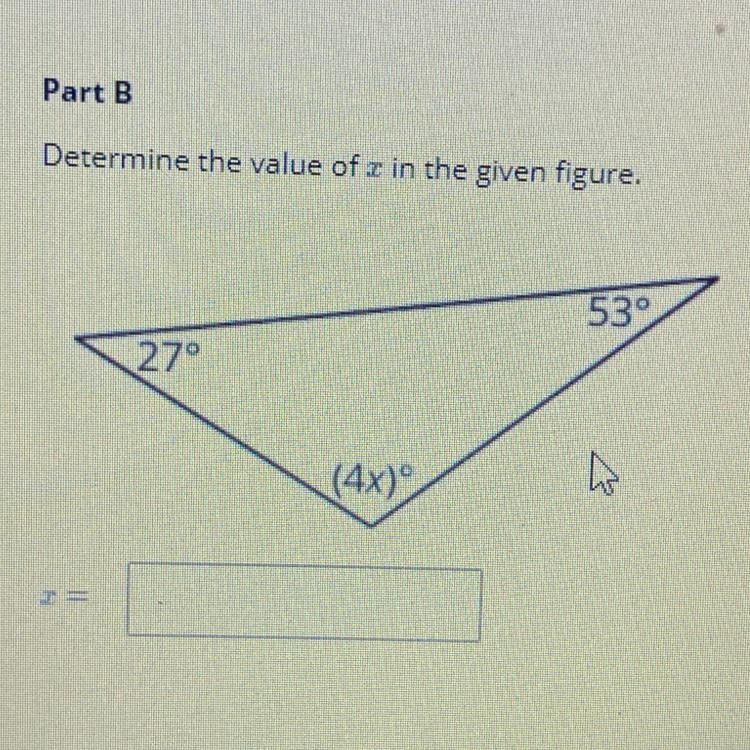 Determine the value of x in the given figure.-example-1