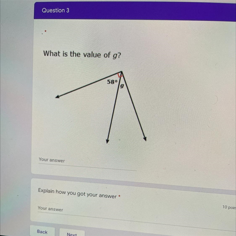 What is the value of g? 580 g Your answer-example-1