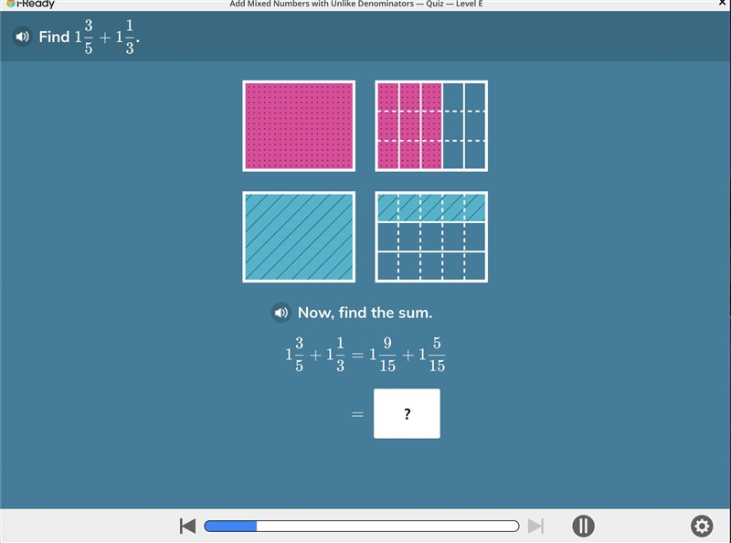 Find 1 3/5 + 1 1/3 iready-example-1