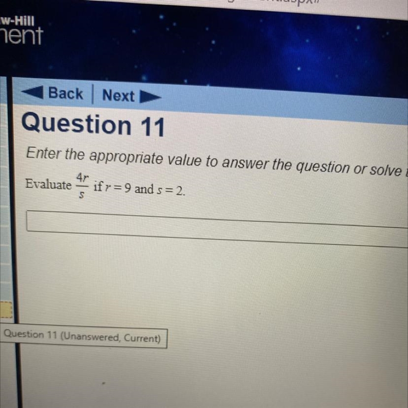 Evaluate ifr=9 and s = 2. S-example-1