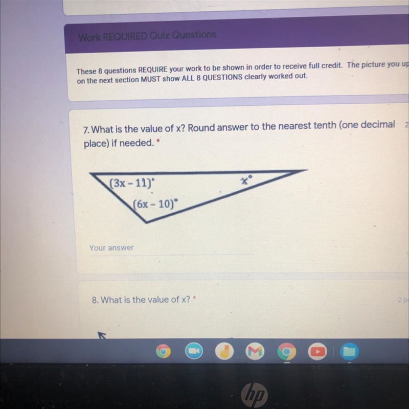 7. What is the value of x? Round answer to the nearest tenth (one decimal place) if-example-1