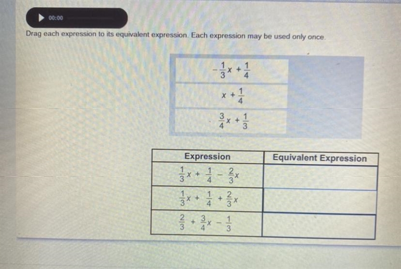 Drag each expression to its equivalent expression.-example-1