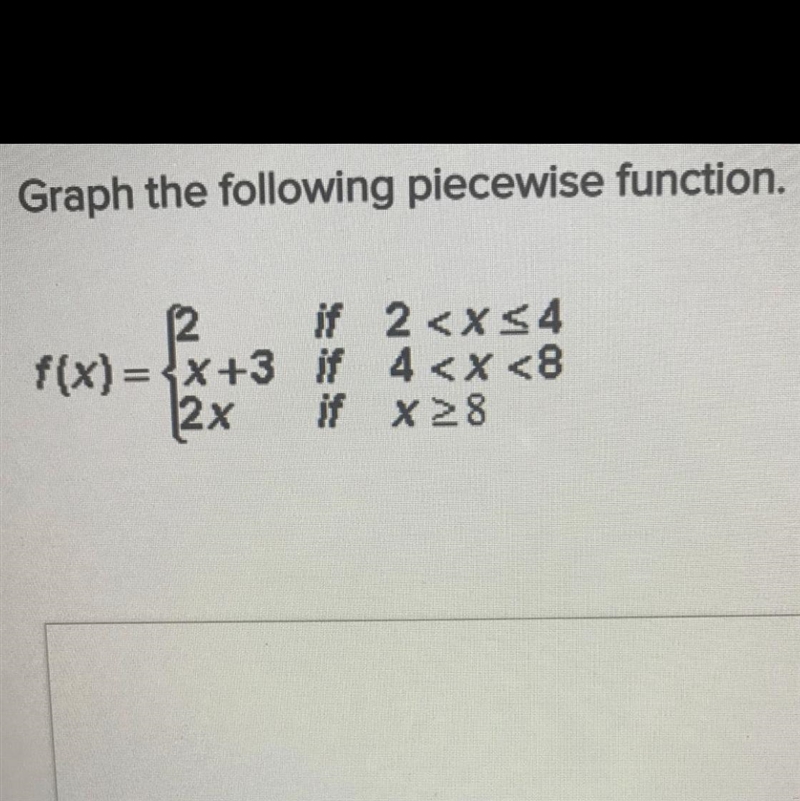 I NEED HELP ASAP!!<3 Graph the following piecewise function.-example-1