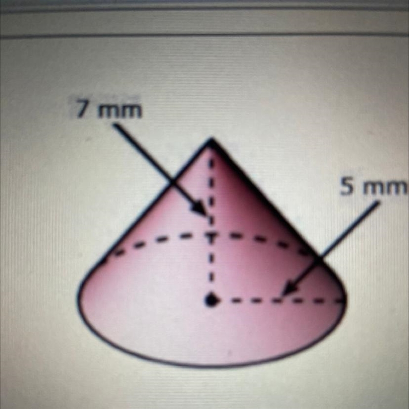 What is the volume of the cone to the nearest cubic millimeter (use pi)-example-1