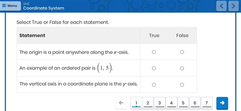 Select True or False for each statement pls.-example-1