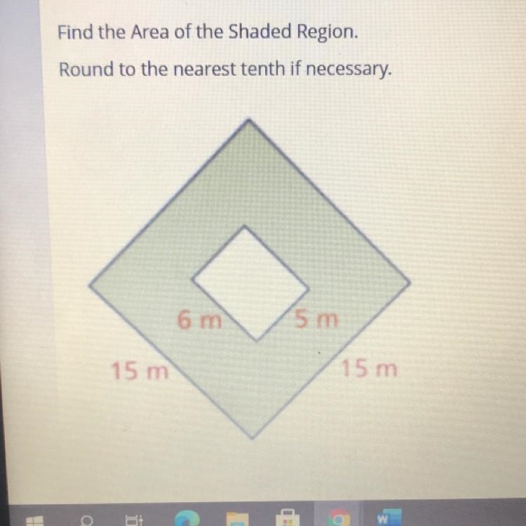 Find the Area of the Shaded Region. Round to the nearest tenth if necessary. 6 m. (5 m-example-1