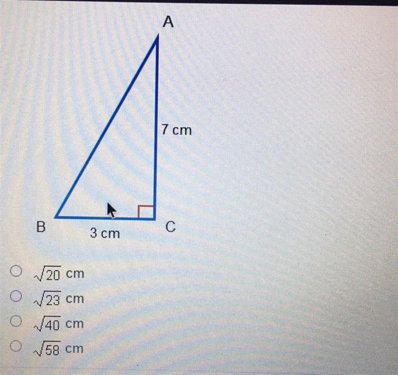 What is the length of the hypotenuse of the triangle?-example-1