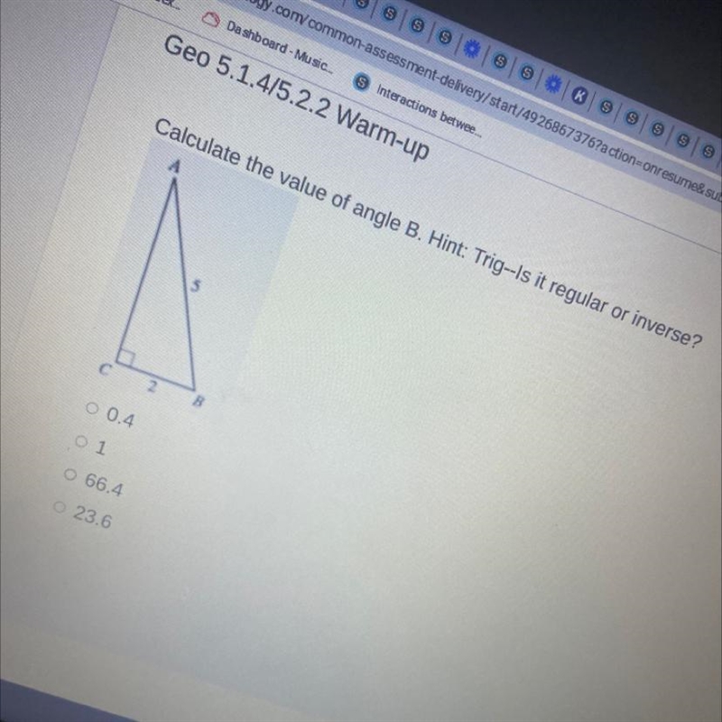 Calculate the value of angle B-example-1