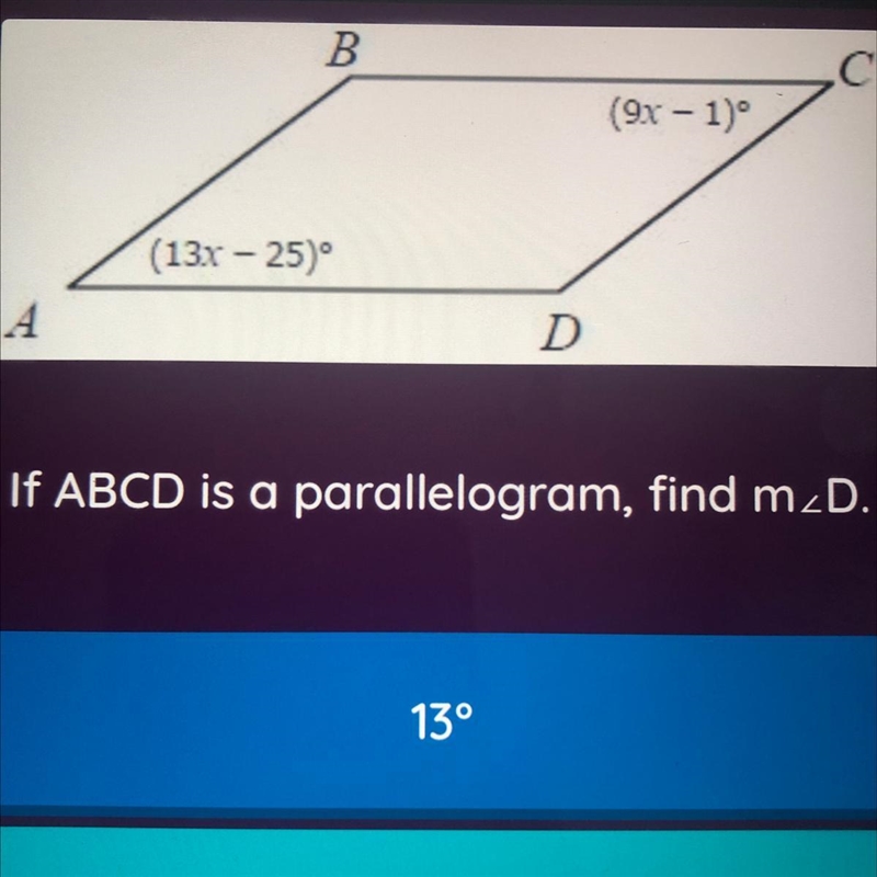 If ABCD is a parallelogram, find m-example-1