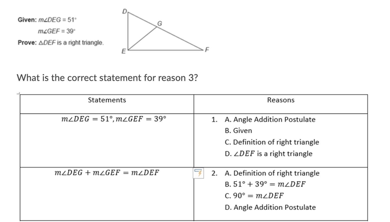 50 POINTS What is the correct reason for statement 3?-example-2