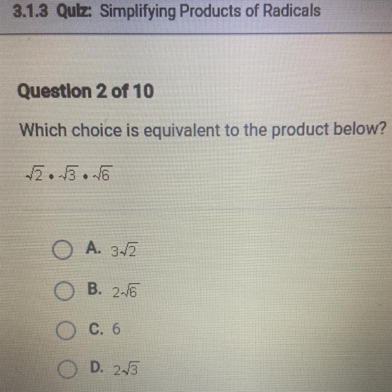 Helpppplpppp Which choice is equivalent to the product below?-example-1