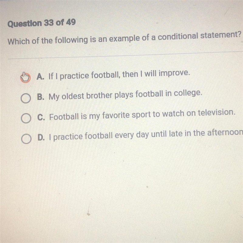 Which of the following is an example of a conditional statement?-example-1