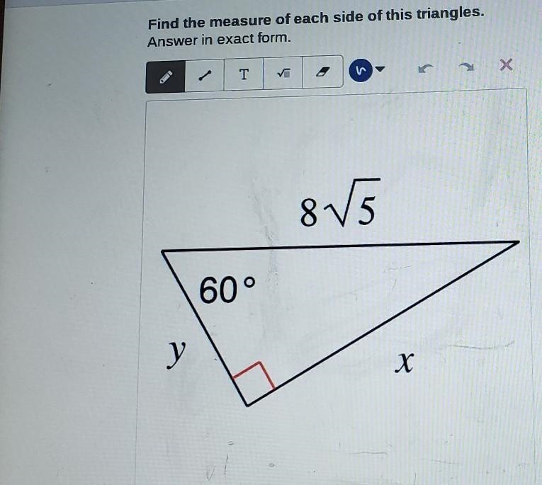 Find the measure of each side of this triangles. Answer in exact form.​-example-1