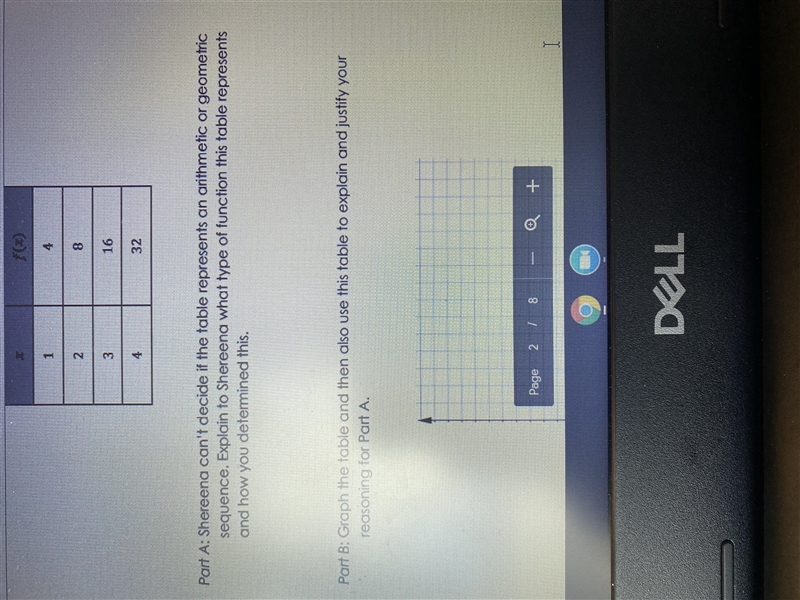 Shereena made the following table she can’t decide if it’s arithmetic or geometric-example-1