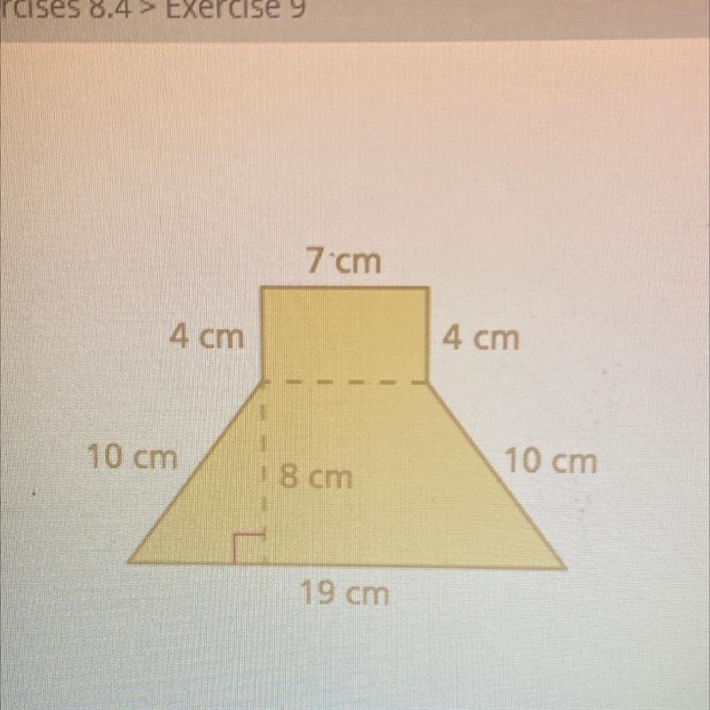 Find the area of the figure area: cm2-example-1