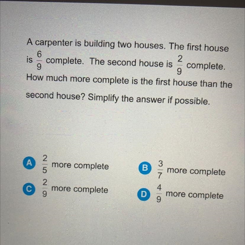 A carpenter is building two houses. The first house 6 2 is complete. The second house-example-1