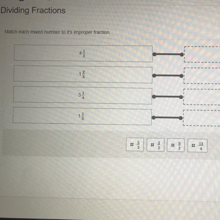 Match each mixed number to it's improper fraction.-example-1