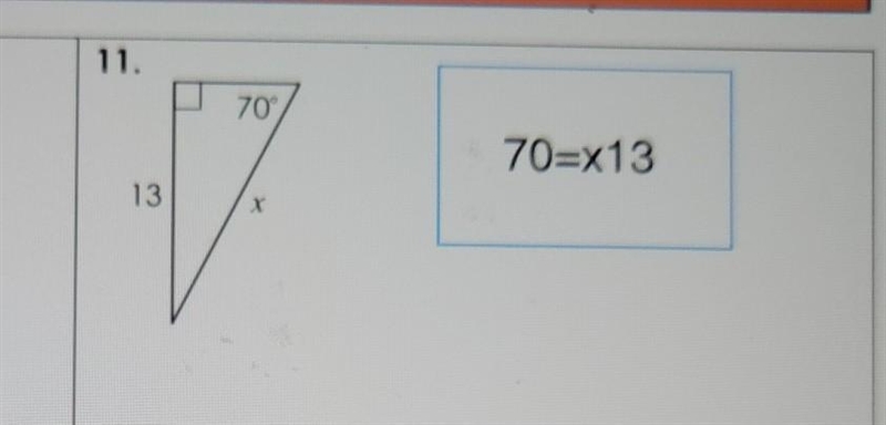 Solve for x. Round to the nearest tenth. 70 13​-example-1