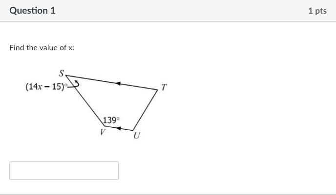 Find the value of x 14x-15 and 139 degrees (look at the image)-example-1