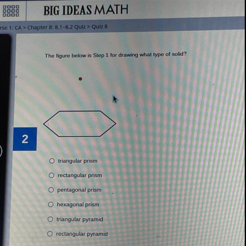 The figure below is step 1 for drawing what type of solid-example-1