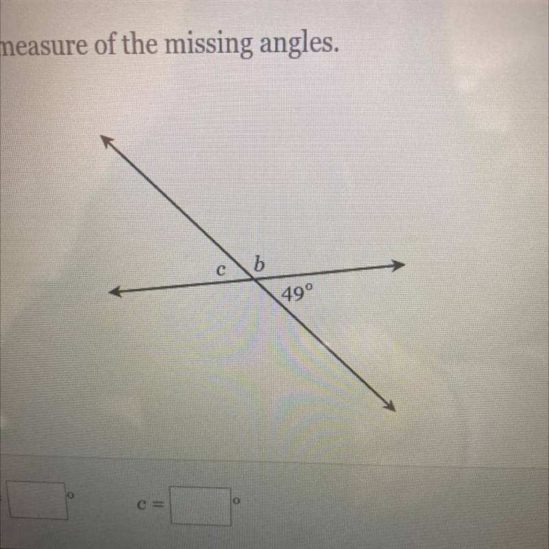 Find the measure of the missing angle-example-1