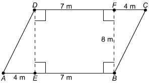 What is the area of this parallelogram? 104 m² 88 m² 56 m² 32 m²-example-1