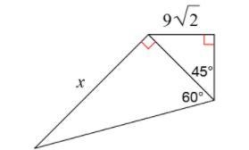 Find the missing length indicated. Leave your answer in simplest radical form.-example-1