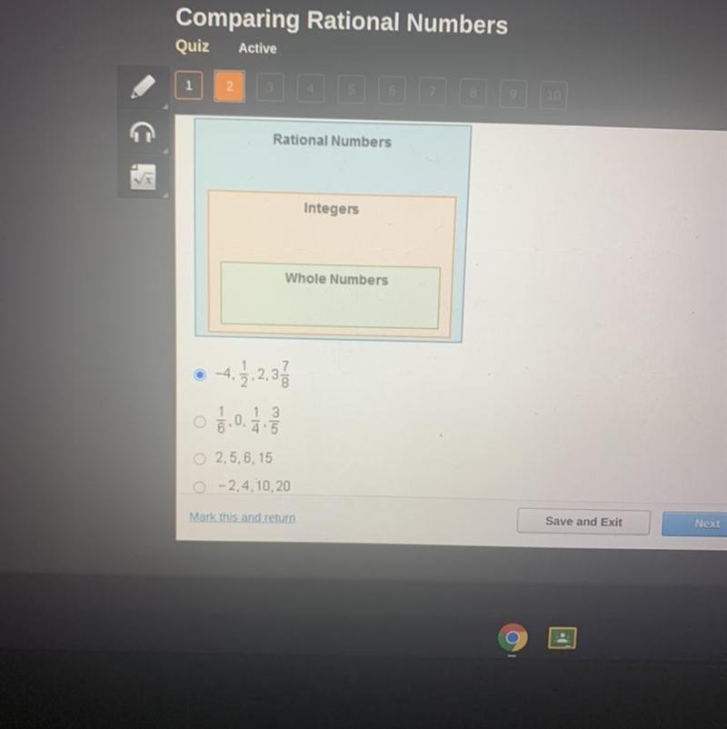 Which set of numbers includes only whole numbers ! only 54 mins left on my test please-example-1