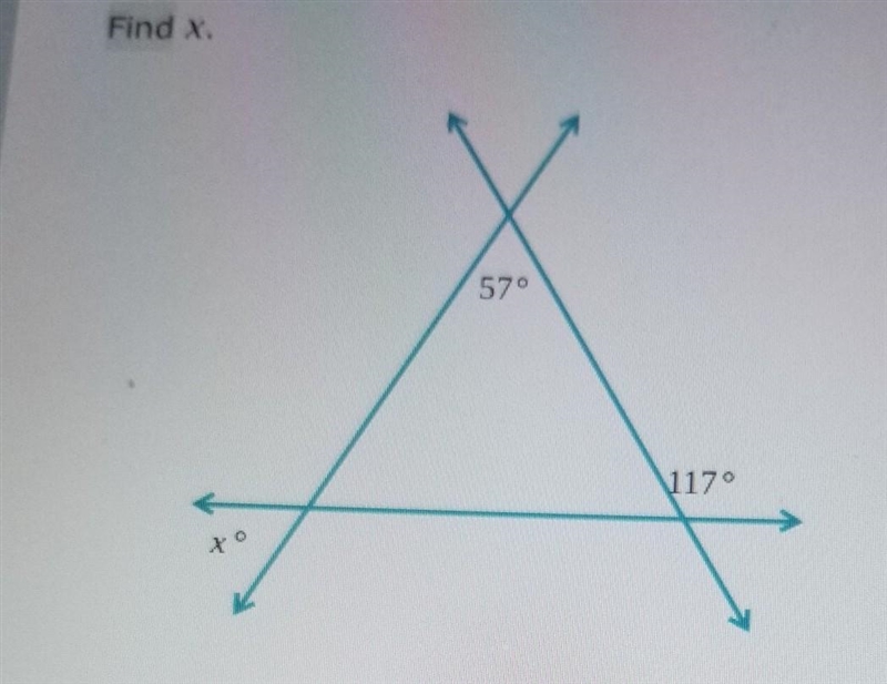 57 117find x triangle ​-example-1